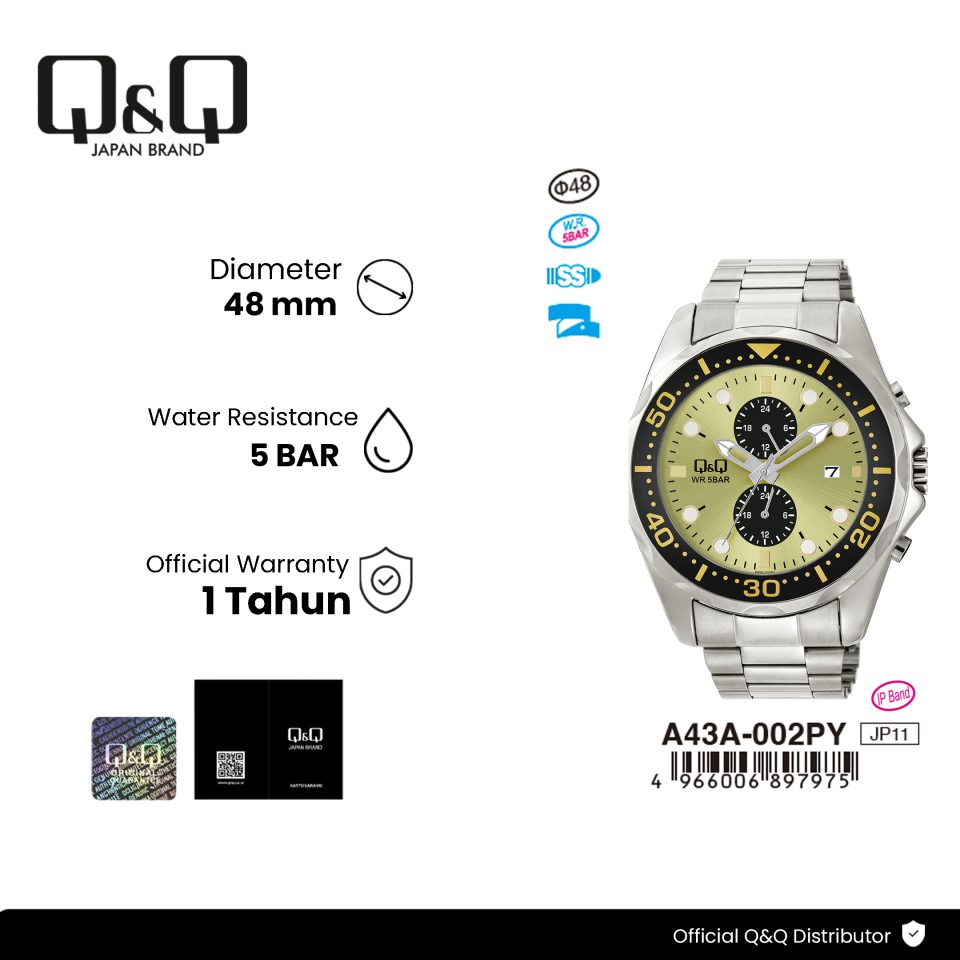 Q&Q A43A002PY Jam Tangan Pria