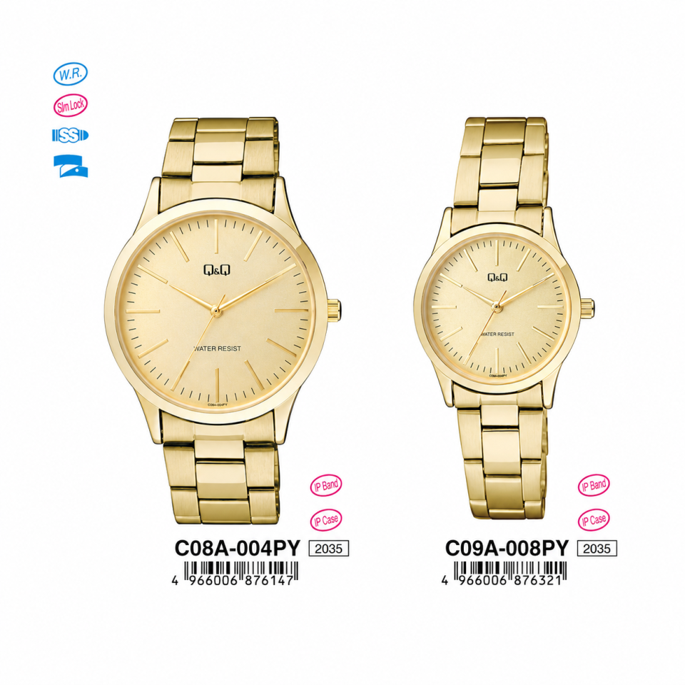 Q&Q C08A004PY - C09A008PY Jam Tangan Couple