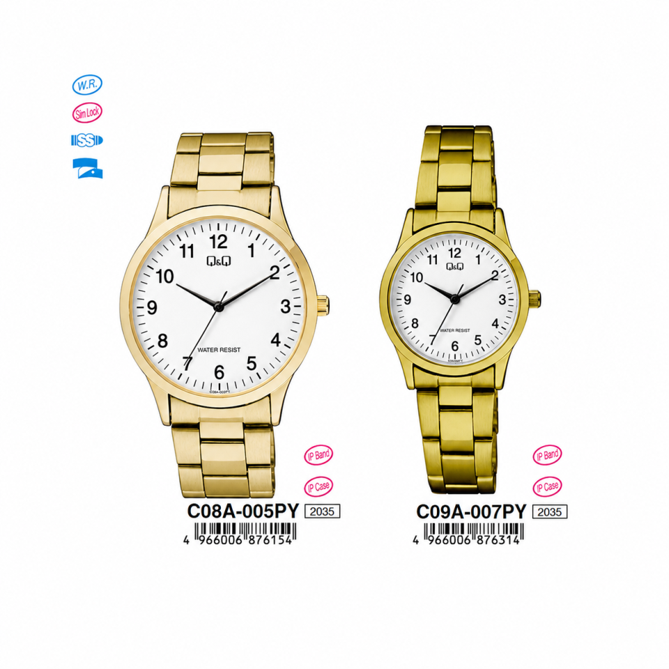 Q&Q C08A005PY - C09A007PY Jam Tangan Couple