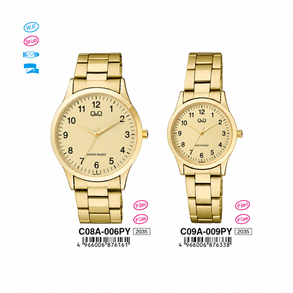 Q&Q C08A006PY - C09A009PY Jam Tangan Couple