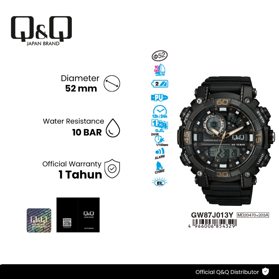 Q&Q GW87J013Y Jam Tangan Pria Combinasi