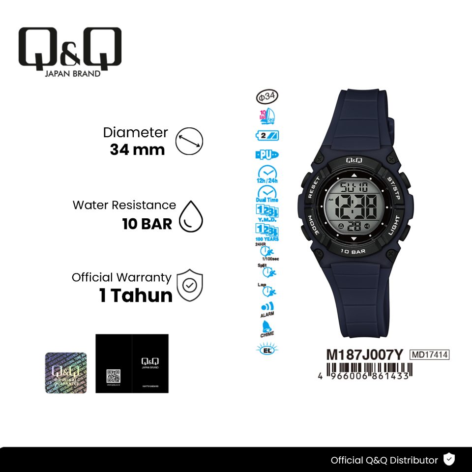 Q&Q M187J007Y Jam Tangan Pria dan Wanita