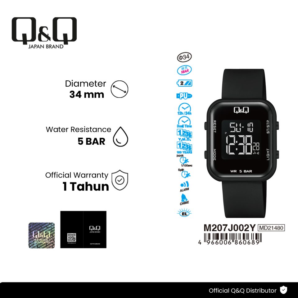Q&Q M207J002Y Jam Tangan Pria Wanita