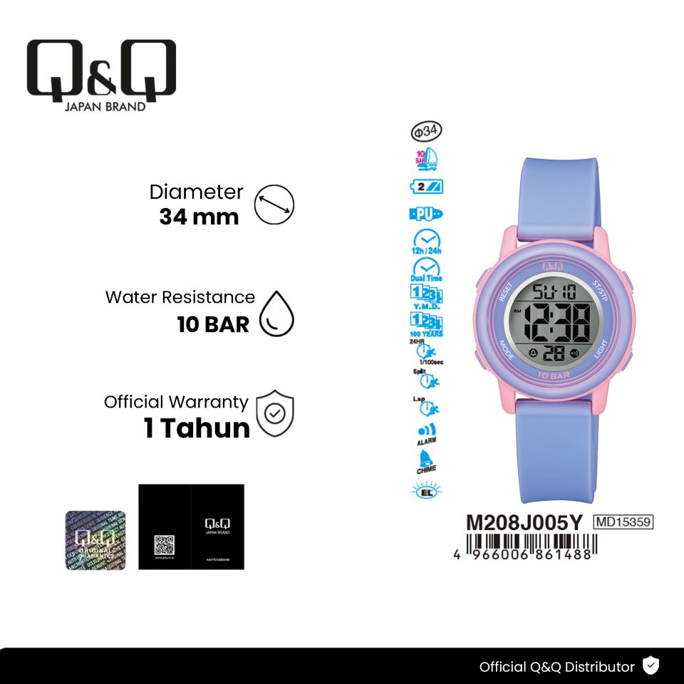 Q&Q M208J005Y Jam Tangan Pria Wanita