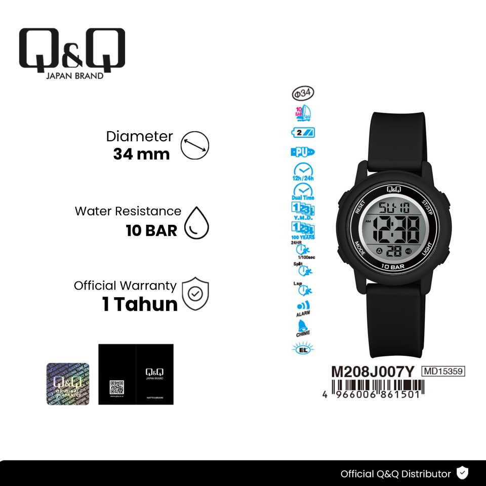 Q&Q M208J007Y Jam Tangan Pria Wanita