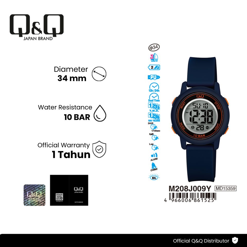 Q&Q M208J009Y Jam Tangan Pria Wanita