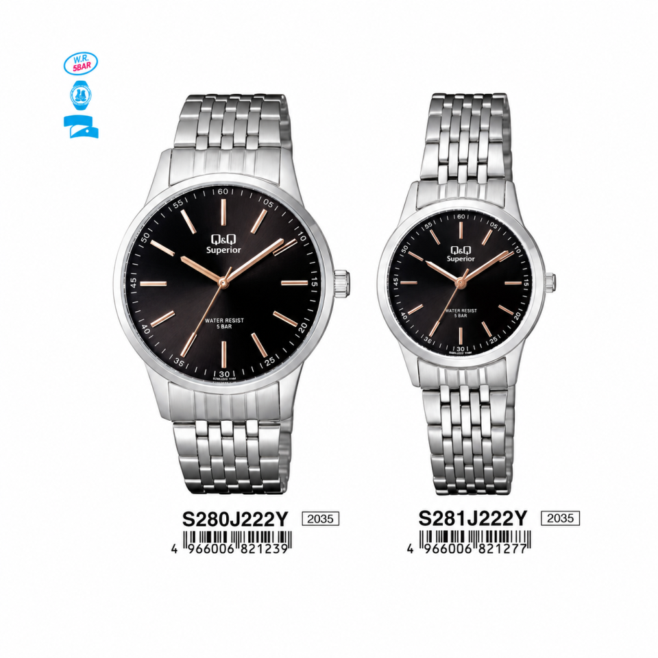 Q&Q S280J222Y - S281J222Y Jam Tangan Couple