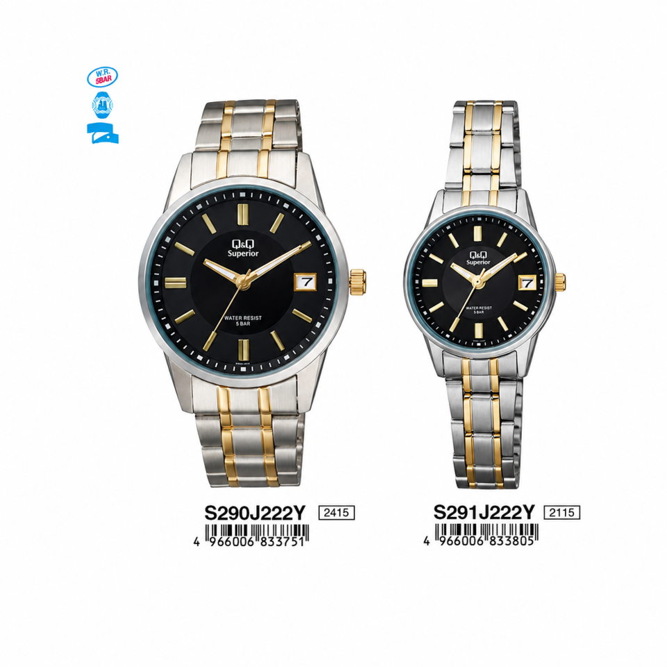 Q&Q S290J222Y - S291J222Y Jam Tangan Couple