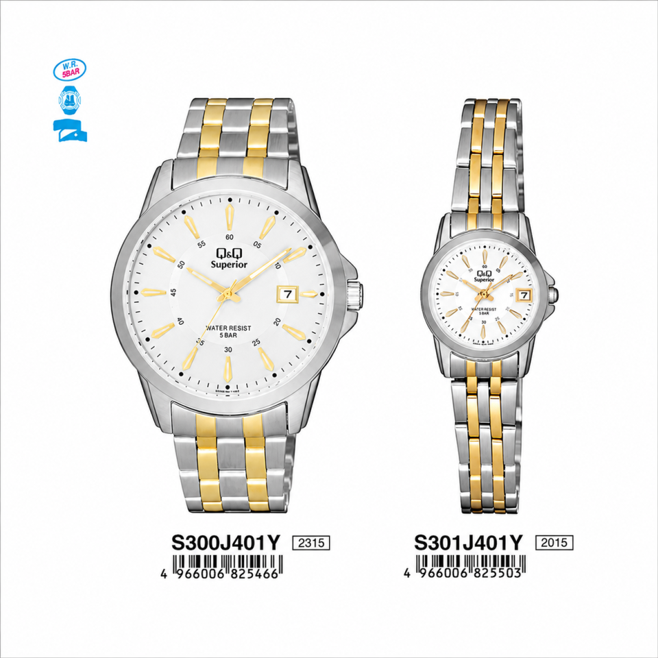 Q&Q S300J401Y - S301J401Y Jam Tangan Couple