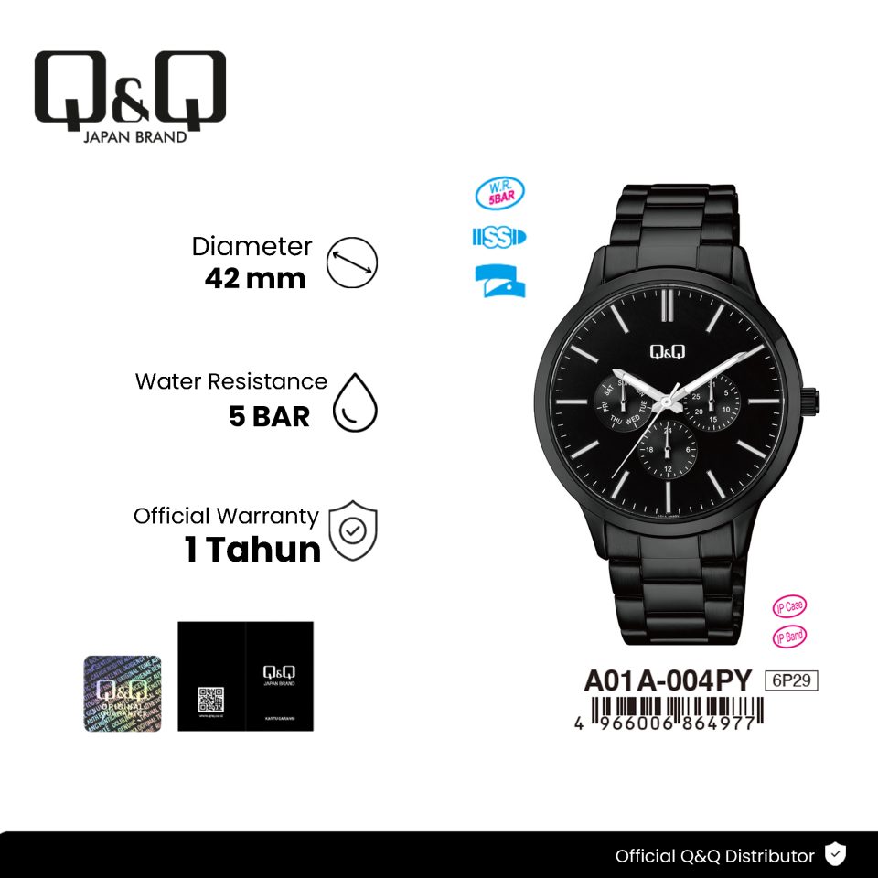 Q&Q A01A004PY Jam Tangan Pria
