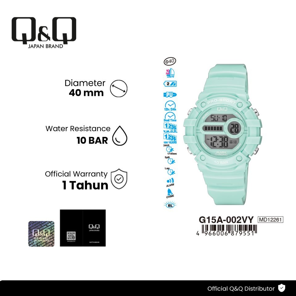 Q&Q G15A002VY Jam Tangan Pria dan Wanita