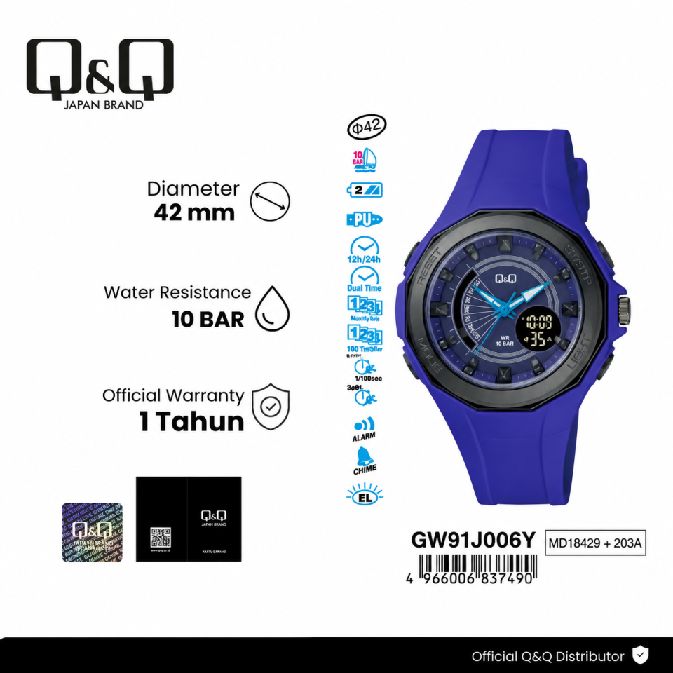 Q&Q GW91-006Y Jam Tangan Pria dan Wanita