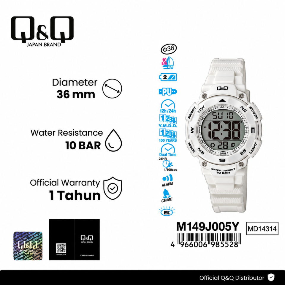 Q&Q M149-005Y Jam Tangan Pria dan Wanita