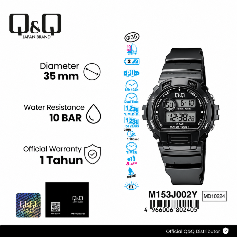Q&Q M153-002Y Jam Tangan Wanita