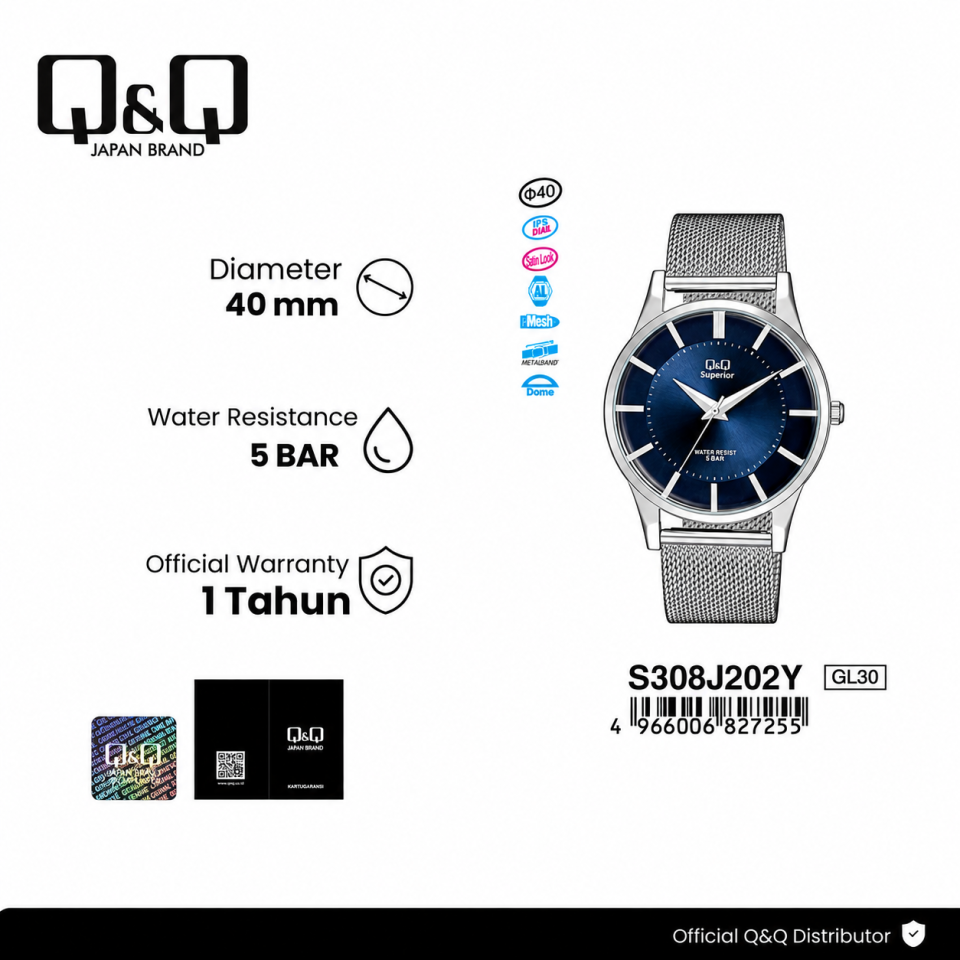 Q&Q S308J202Y Jam Tangan Pria dan Wanita